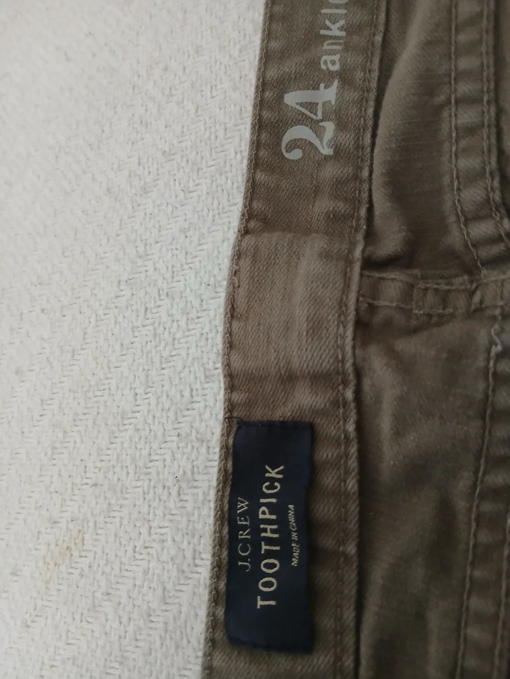 J. Crew Toothpick Skinny Ankle Pants in Olive Green